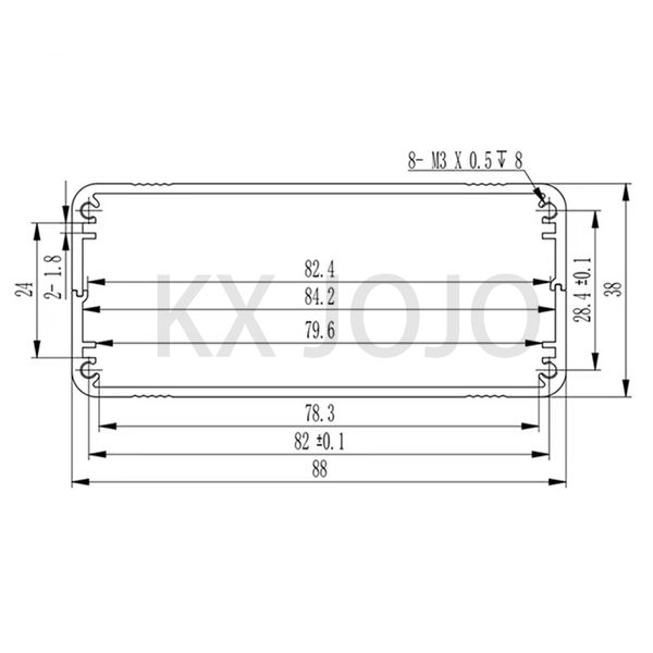 Aluminiumgehäuse 88*38*70/100/110/120mm Split Box Circuit Power Instrument Profile Shell -Anpassung