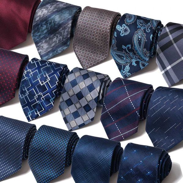 Ties cravatte all'ingrosso 160 a colori Cravatte da uomo alla moda da 8 cm in blu scuro adatti per matrimoni di lussuosi set di feste Accessori collane Gruppo Gravatas Giftsc240410