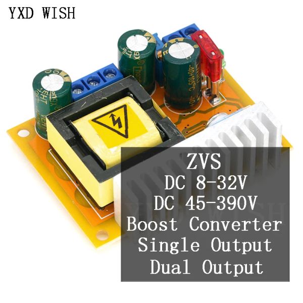 DC-DC Boost Converter Step Up Modulo di alimentazione DC 8-32V a 45-390 V Scheda di ricarica del condensatore ZVS ad alta tensione