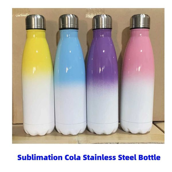 Tassen 500 ml Sublimation Blank Cola Form Tumbler Doppelwand Thermos Cup Edelstahl Wasserflasche DIY Photo Print kreativer Becher 240410