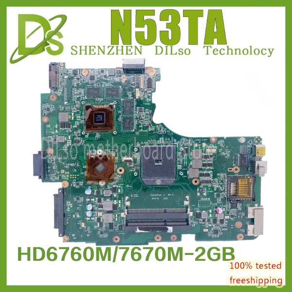 Материнская плата Kefu N53ta Mainboard для ASUS N53T N53TA ноутбук Материнская плата HD6380M 1G Тест на видео памяти.