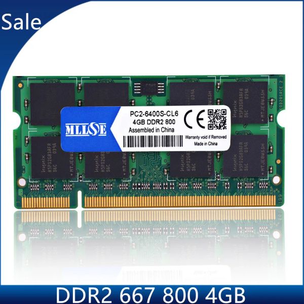 RAMS Vendita RAM DDR2 4GB 667MHz PC25300 800MHz PC26400 SODIMM Laptop Memoria RAM DDR2 4GB 667MHz 800MHz PC25300S PC26400S DDR 2 4G