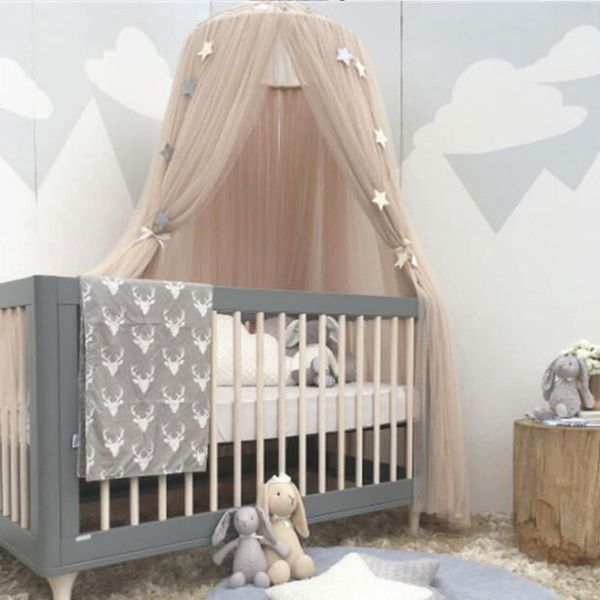 Battilo Bed Bed Cama Lace Mosquito Reduz as cortinas de rede redonda Play Tent Bedding for Kids Baby Room DCorative