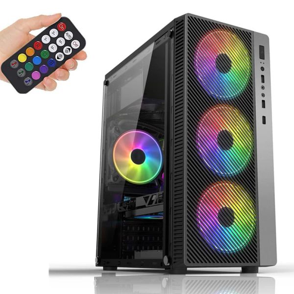 Башни RGB ATX Center Tower, четыре вентилятора 120 мм RGB, воздушные приходы экрана, акриловая и RGB осветительная система компьютер