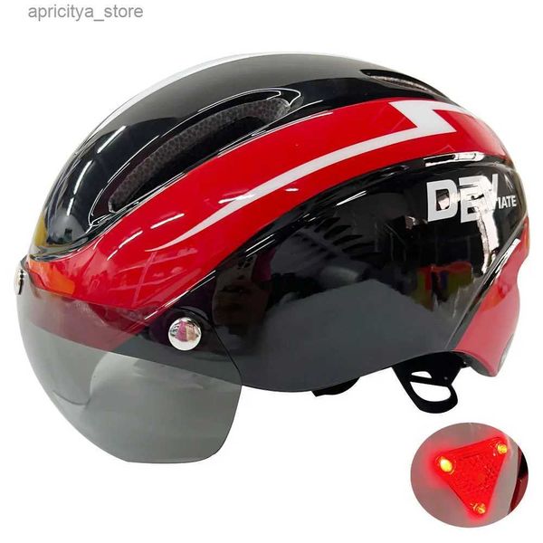 Radsporthelme Radsporthelm Männer Frauen D Light Helm Road Mountain Magnetic NS Bike Helm zum Fahrrad Fahrrad Sportskateboard Roller L48