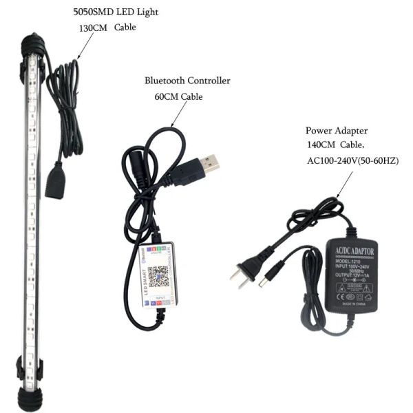 RGB Aquarium Light Marine Bluetooth Controller Apparecchiatura del serbatoio del pesce Apparecchiatura per illuminazione a led dell'acquario Luce del serbatoio di pesce sommergibile