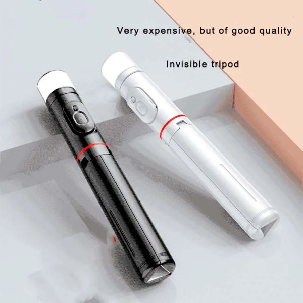 Stick Travel Travel Wireless Bluetooth Selfie Stick Tripode a telecomando pieghevole con luce di riempimento per regalo di trasmissione in diretta