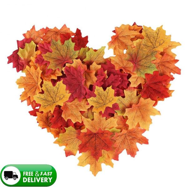 50-1000 pezzi di seta artificiale foglie di acero in tessuto foglia fattiera evento di compleanno del matrimonio fai-da-te multicolore autunno autunno decoro festa