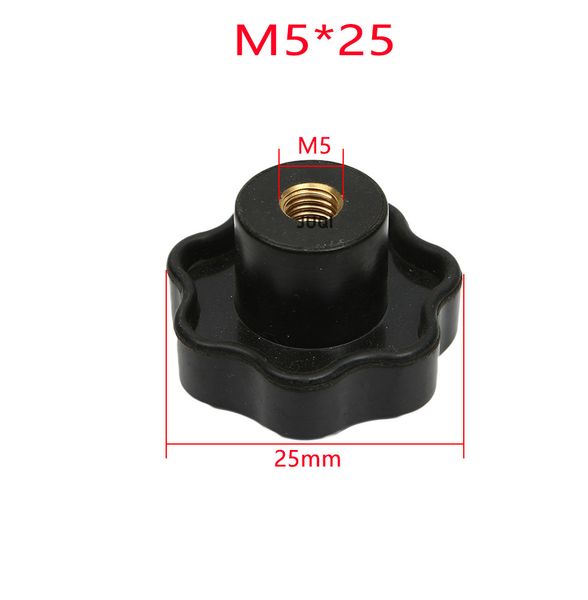 1pcs m5 m6 m8 m10 m12 porca manual de cinco estrelas Bakelite Torx ajuste maçaneta de botão de bronze alça do gabinete preto