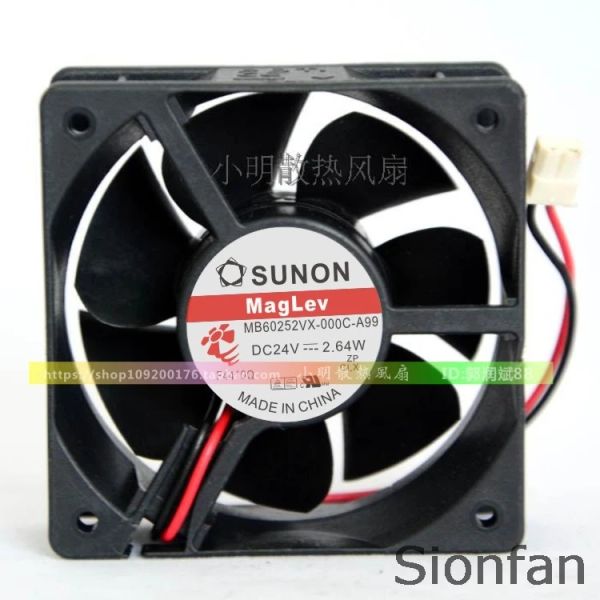 Pads para MB60252VX000CA99 Sunon Buildin Fan 6025 24V 6cm Fan inversor Teste de ventilador de trabalho funcionando