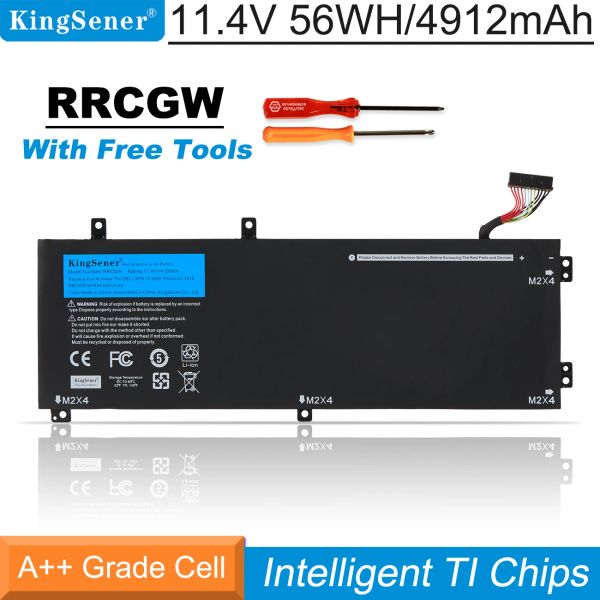 Batteries Kingsener New 4GVGH RRCGW Bateria de laptop para Dell Precision 5510 XPS 15 9550 Série 1P6KD T453X Ferramentas grátis