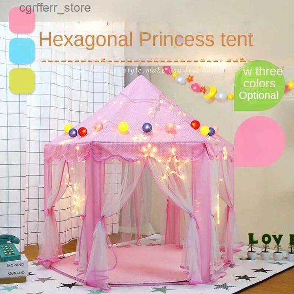 Toy Tents Childrens Sechsexagonal Zelt Indoor Tüll Babydekoration Spielzimmer Innen- und Außenpaggier -Game Castle Zelt Baby Spielzeug House L410