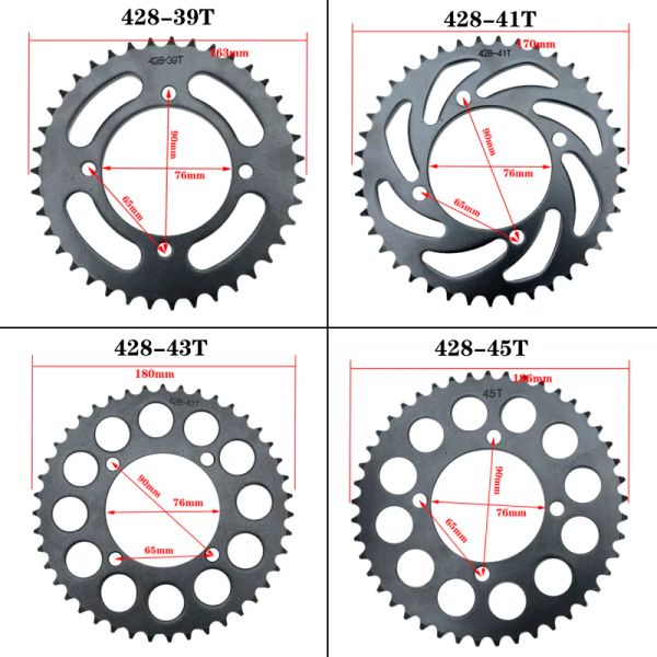 Motorradzubehör 35T/37T/39T/41T/43T/45T/48T für Yamaha XV250 V Star 1989-2018 XV240 Virago 1989 Gear Fit 420 Ketten 428 C.