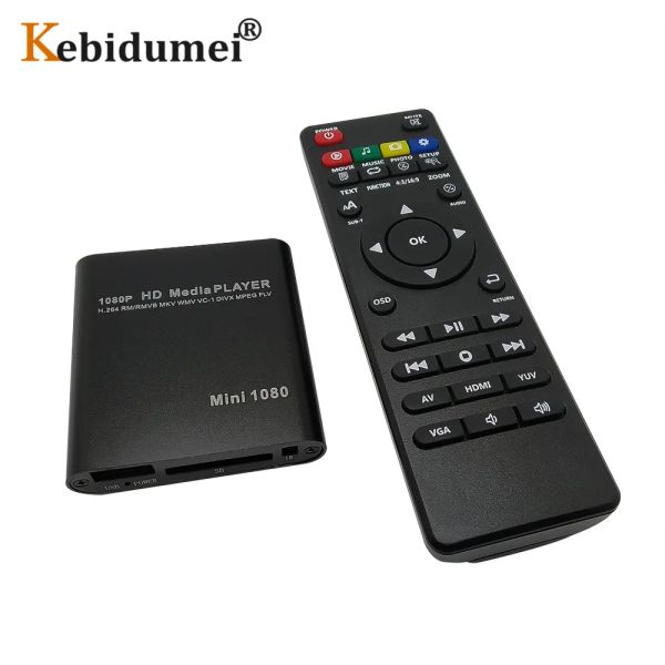 Kutu Full HD 1080P Medya Video Oynatısı HDMicompatible VGA AV USB SD/MMC MPEG2HD TV Kutusu Surpport MKV H.264 HDD Multimedya Oyuncu