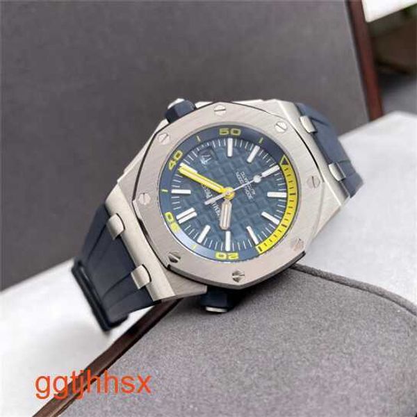 Designer AP Wrist Watch Royal Oak Offshore Series Mens 15710ST.OO.A027CA.01 Mecânica automática de 42mm Dial Dial Night Glow Watch Box Certificado