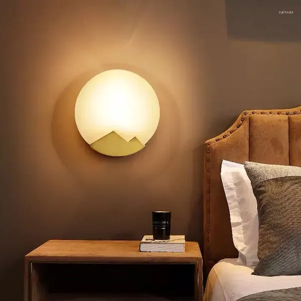 Wandlampe moderne Persönlichkeit Marmor Wohnzimmer Nordische Schlafzimmer Nacht Innenarchitekt All-Copper