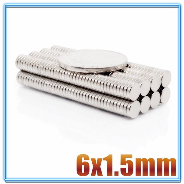 50/100/200/500/1000pcs 6x1.5 Güçlü manyetik mıknatıs 6mm x 1.5mm kalıcı neodimyum mıknatıslar 6x1.5mm küçük yuvarlak mıknatıs 6*1.5 mm