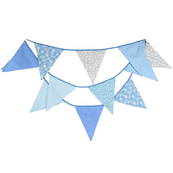 3,5m Floral Big Slant Flags Fabric Bunting Personality Wedding Birthday Decor Banner Garland para chá de bebê Garland