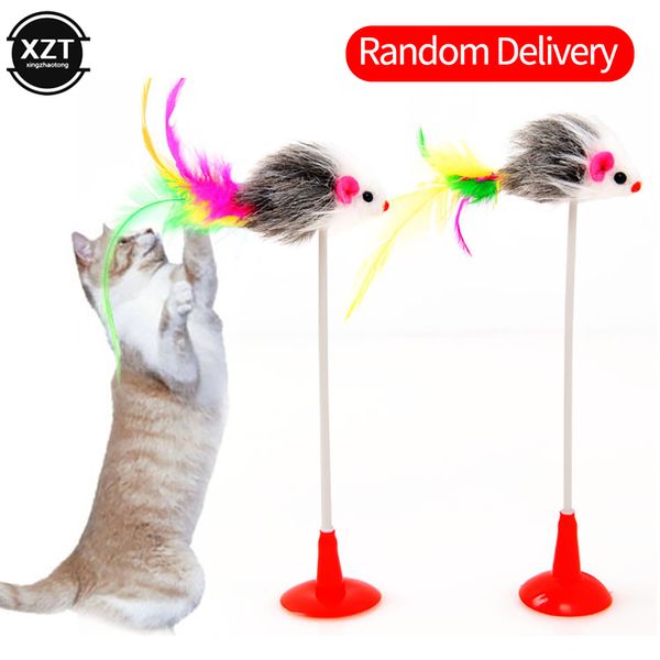 Cat Teaser Toy Toy Toy Toy Stick Feather Wand com Bell Mouse Toys Plastic Artificial Colorful Cat Proving Toy Pet Supplies