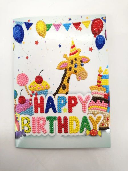 Carta regalo per la pittura di diamanti di alta qualità Happy Birthday Paper Greeting Cartoder Craft Children Festival Gift Rilido di saluto