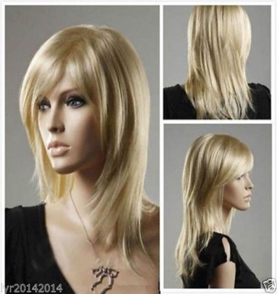 100 novíssimos de alta qualidade de moda com renda completa wigsgtgtwomens de longa camada bang blonde stail loiro natural cosplay par7309640