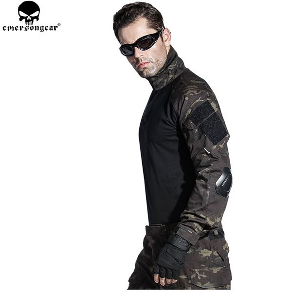 EmerGear Airsoft Bdu Tactical Uniform Combat Shirt Hosen mit Ellbogenknieschichten Militärjagd Kleidung Multicam Black EM6971