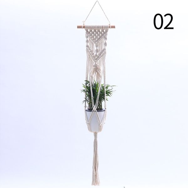 Semplice macrame gancio per piante fiore /pentola per decorazioni da parete cortile da giardino cestino appeso