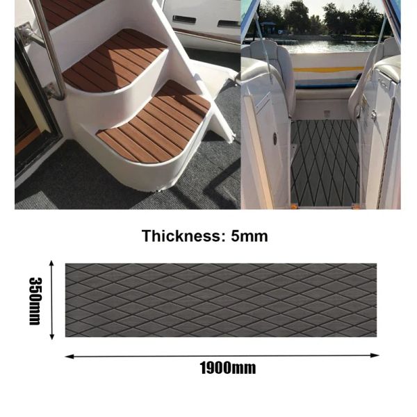 350x1900x5mm Eva Foam Luxus-Deck-Blatt Anti-Skid-Boot-Deck selbstklebende Yacht-Bodenbelag Faux Teakmatte Diamant Formen