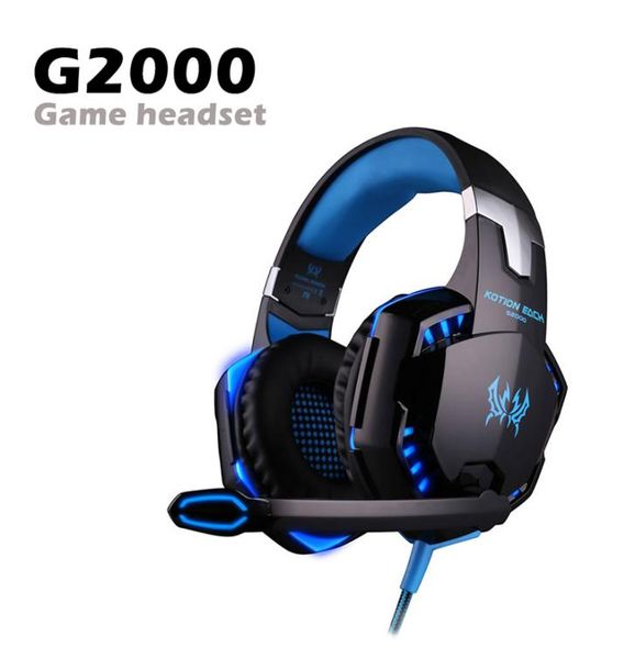 Fone de ouvido de jogo G2000 Overear Gaming Headphones Redução de ruído estéreo Subsper