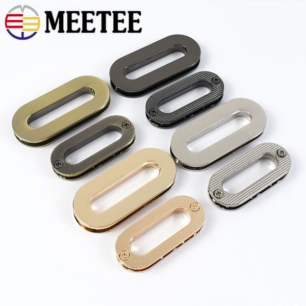 Meetee 4/10/20pcs fivelas de parafuso de metal 18/25/32/38mm os sacos de anel com cinta de correia de correia de correia DIY Acessórios de hardware de costura DIY