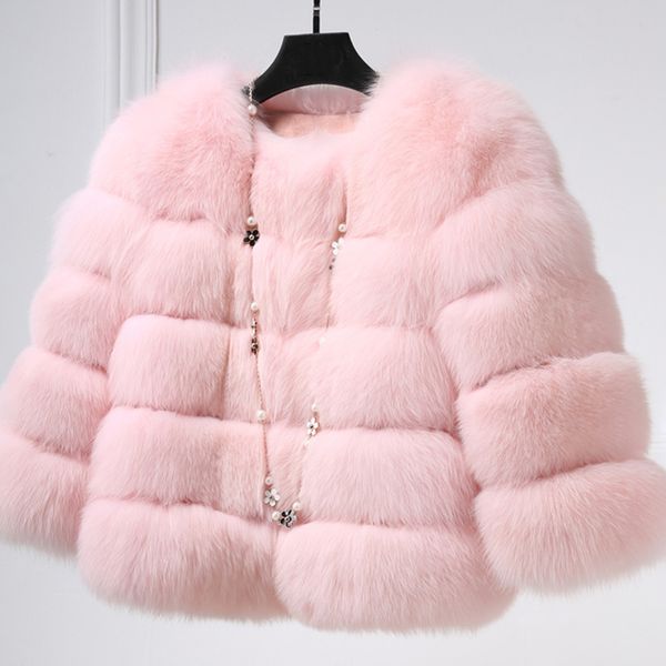 Nuove ragazze invernali in pelliccia in finto pelliccia eleganti bambine giacche in pelliccia e cappotti calorosi abiti da esterno per bambini parka cappotto