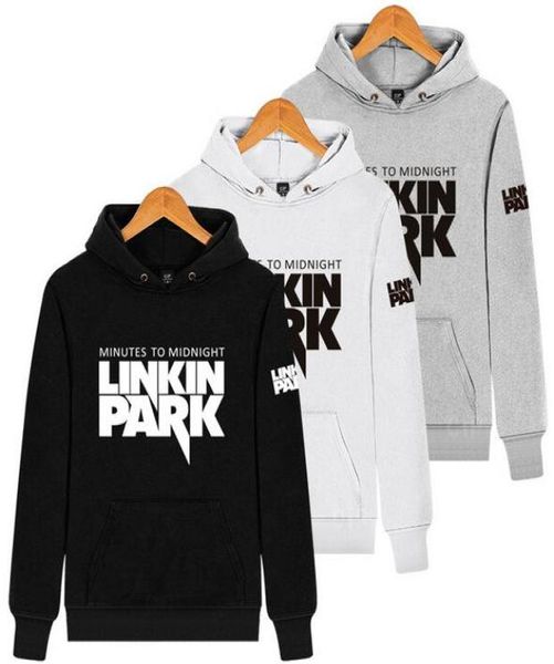 Hoodies do parque inteiro Linkin Homem Men Padrão Pattern Rock Roll Fashion Pullover de mole de grandes dimensões Fleece Algodão Preto SW2681405