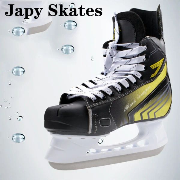 Sneaker japy skate nere drago ghiaccio scarpe da hockey per bambini pattini ghiacciali professionisti coltello da coltello per hockey ghiaccio scarpe da coltello vero