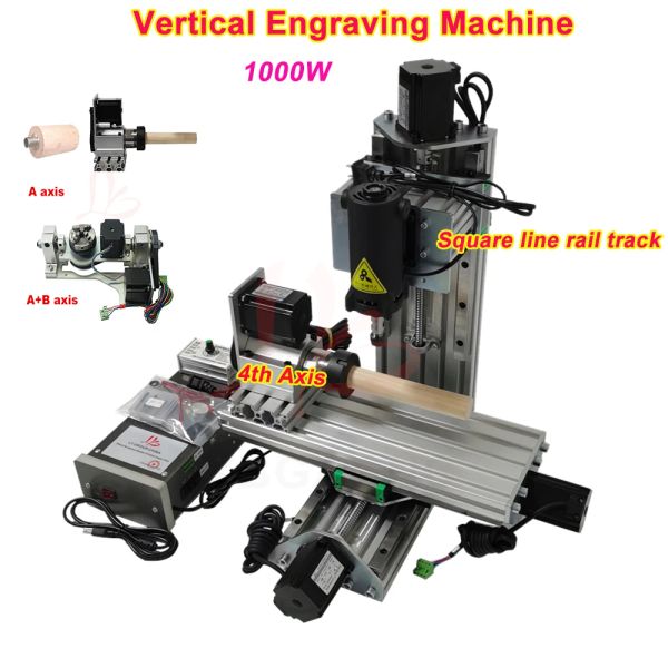 Vertikale Gravurmaschine 3/4/5AXIS -Säulenstyp CNC Router Gravur Bohrung 1000W Fräsenmaschine PCB Metallbohrung