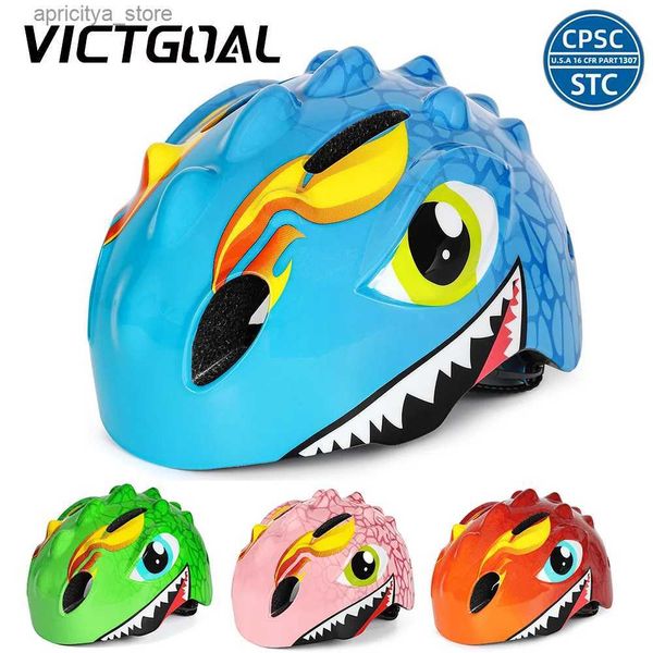 Caschi ciclistici Victgoal Kids Bicyc Helmet Children Sports Safety Protection Cycling Gint Elbow Set Set Bilant Bike Rolr Skating Helmet L48