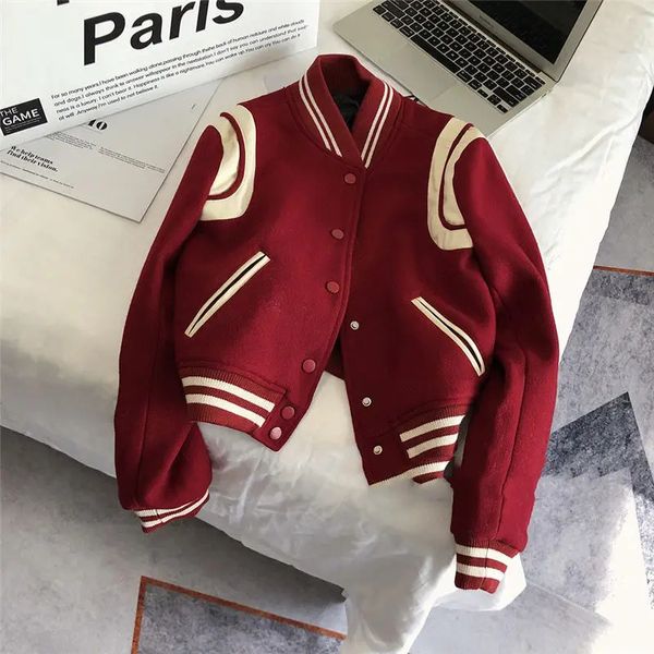 Y2K Streetwear Baseball Jacket Women College Uniformes Varsity Jackets Feminino Mulher Coreano Harajuku Moda Casa Primavera Outono 240319