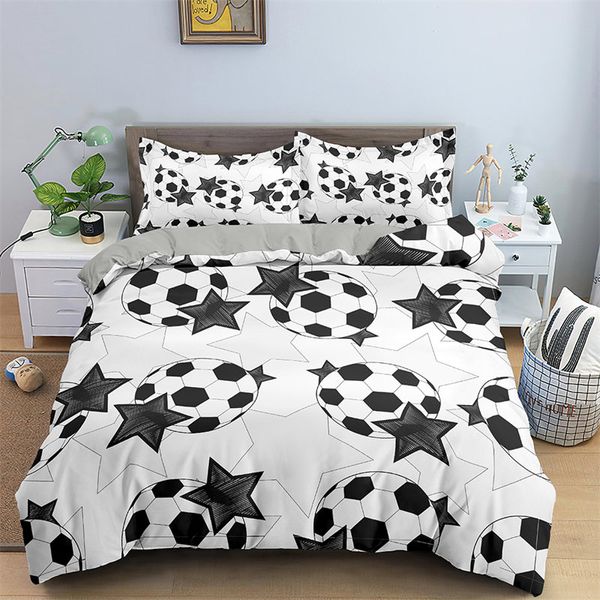 Spezielle 3D Bunte Graffiti Fußball Bettwäsche Set für Jungen Teen Microfaser Bettdecke Set Schlafzimmer Dekor Ball Sport Quilt Cover