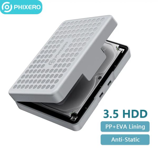 Casos Phixero 3,5 polegadas HDD SSD Caixa de armazenamento de disco rígido de disco rígido com EVA HD Tampa de disco Habitação Hardcase Shell Caddy Bag para PC