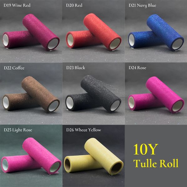 10 anni da 15 cm rotoli per tulle glitter scintillanti pailletteri scintillanti in paillettes a sequestro per baby shower tutu gonna organo table runner arredamento