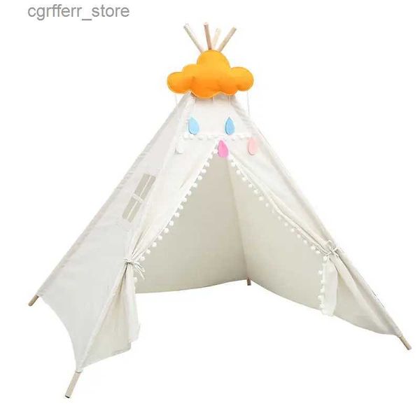 Tende giocattolo tende per neonati gioco pieghevole portatile teepee cartone animato carino tenda per bambini indiani per bambini per esterno per bambini gioca a casa triangolo playhouse l410