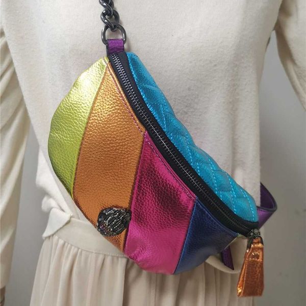 Neue Tailentasche Farbe Patchwork Handtasche Kontrast Regenbogen Crossbody Eagle Kopf Regenbogen Kurt Handtasche Umhängetaschen 240410