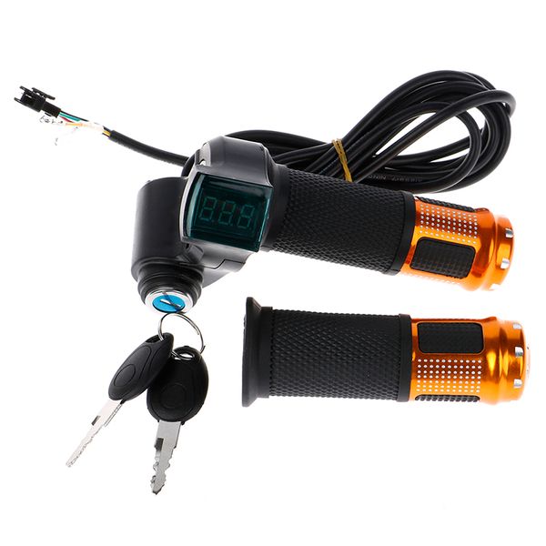 1 par 12-96V E Bike Twist Bush com alça para acelerador de bicicleta elétrica com acelerador de alça LCD