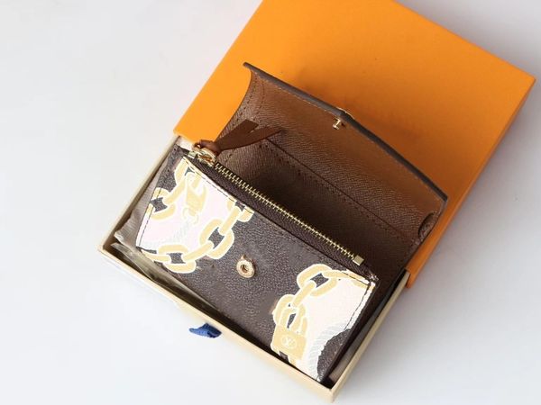 hochwertige Modemenschen Frauen Luxurys Designer Brieftaschen Farbe Kritzelenkonklassische Blumenbeutel Kreditkarte Passporthalter Brieftasche Zippy Coin-Geldbörse mit Originalbox 5a