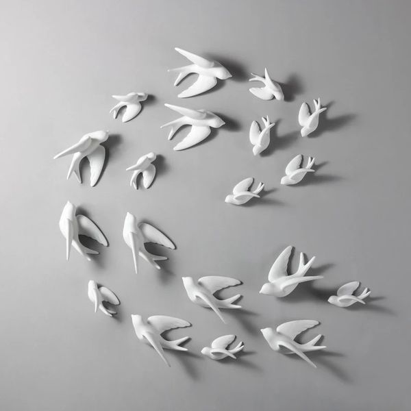3D uccelli in ceramica mura