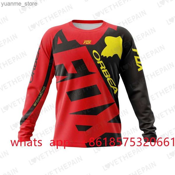 Bisiklet gömlekleri 2024 Motokros Mountain Enduro Bisiklet Giyim Bisiklet Moto Yokuş Aşağı T-Shirt Orbea Kadın Erkek Erkekler Bisiklet Jersey Gömlek BMX YENİ Y240410