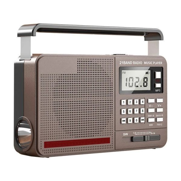 Players portátil Pocket Pocket AM/FM/SW Shortwave lanterna TF CARTA MINI LCD TEMPO MUSTRO MUSTRO MUSICA RÁDIO DE DISCO RETRO U RÁDIO FULLO