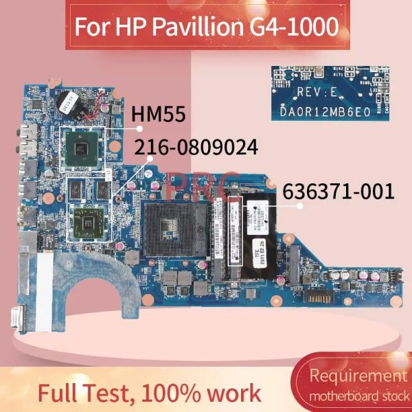 Motherboard DA0R12MB6E0 für HP G4 G6 G41000 G61000 Notebook Mainboard 636371001 636371501 R12 mit 2160809024 HM55 Laptop Motherboard