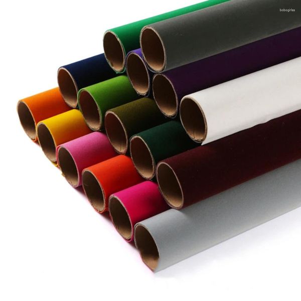 Adesivi per finestre Transferimento di calore in velluto a colori assortiti HTV in ferro HTV su rotolo di gregge di 50 cm largo per decorazione di abbigliamento Crafting DF01-20