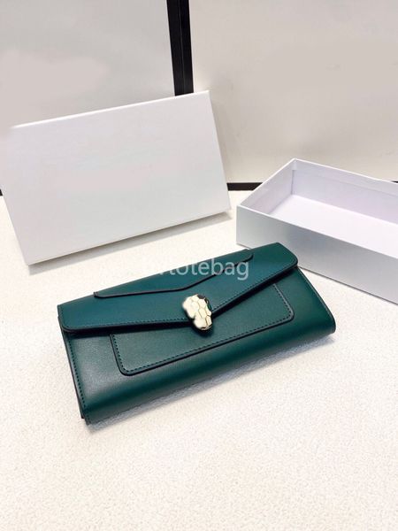 Porta del supporto per carta di lusso borse con box serpentina bvlgarrcardholder portafogli classico sacca per passaporto femminile porta portaerei a portata di portata in pelle bvs 19*10 cm