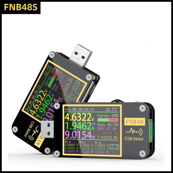 FNB48S PD Trigger Trigger Ammeter Ammeter -ток и вольтметр USB -тестер QC4 + PD3.0 2,0 PPS Тест протокола протокола протокола протокола